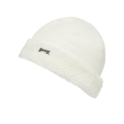 Girls' cream fleece hat